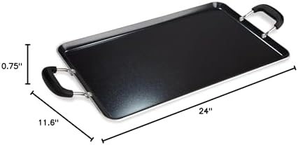 Ecolution Artistry Nonstick Square Griddle, Easy To Clean, Comfortable Handle, Even Heating, Dishwasher Safe Pots and Pans, 11-Inch, Black