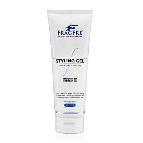 Styling Gel Fragrance Free 8 oz Medium Hold - Hair Styling Gel for Sensitive Skin - Hypoallergenic Parabens Free - Gluten Free Vegan Cruelty Free