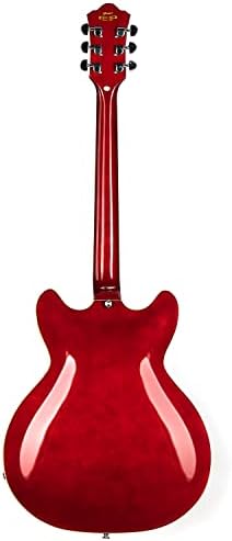 Grote Full Scale Electric Guitar Semi-Hollow Body Guitar Stainless Steel Frets (Vintage Sunburst)