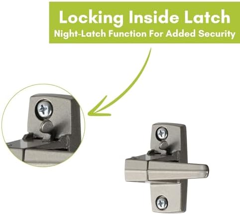Ideal Security Model 11 Classic Push Button Handle with Latch for Storm Door and Screen Door, Silver