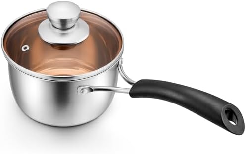 P&P CHEF 1 Quart Sauce Pan With Lid, Small Pot Saucepan, 1 Pc