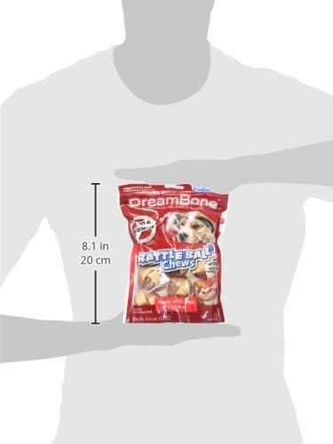 DreamBone RattleBall Chew Rawhide-Free Dog Treats, Real Protein, 14 Count | Daily Chew, Digests Safely and Completely