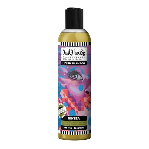 Dollylocks Clarifying Liquid Shampoo | Rosemary Peppermint Lemon | Paraben-free, Plant-Based, Vegan, Residue-Free Loc, Braid, Dreadlock Care | All hair types | 8oz