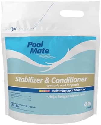Pool Mate 16-Pounds Premium Pool Stabilizer and Conditioner | Chlorine Stabilizer, Concentrated Cyanuric Acid for Pools, Helps Chlorine Last Longer, 6oz raises CYA 10ppm per 5,000 gallons