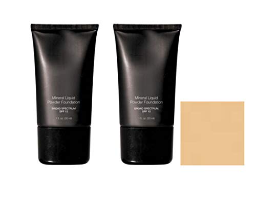 Mineral Liquid Powder Foundation Broad Spectrum SPF 15 Pack of 2 (Vanilla Cream)