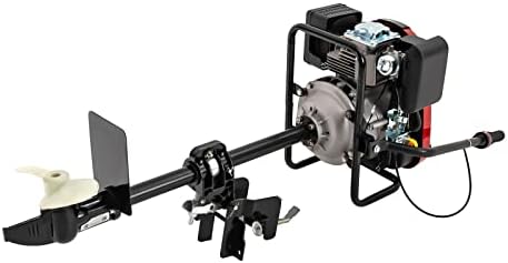 Outboard Boat Motor Air Cooled Gas Outboard Engine 360° Steering Pull Start Saltwater Outboard Boat Motor Fishing Boat Engine