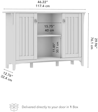 Bush Home Salinas Accent Storage Cabinet with Doors in Vintage Black