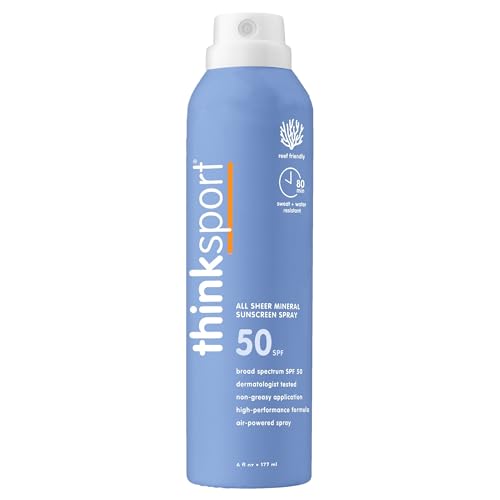 Thinksport Mineral Sunscreen SPF 50+ Zinc Oxide, Water Resistant, 3 Fl Oz