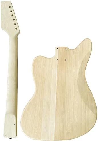 Electric Guitar Kit,Mahogany Body and Maple Neck,Maple Fretboard,Uncut DIY Guitar Kit Diy Build Your Own,Electric Guitars Unfinished