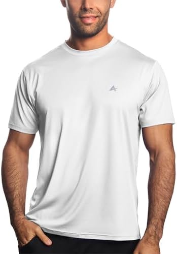 Arctic Cool Men’s Crew Neck Instant Cooling Moisture Wicking Performance UPF 50+ Short Sleeve Workout Shirt