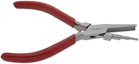 The Beadsmith 3-Step Round/Concave (Hollow) Pliers – Creates 3-4-5mm Loops – Wire Looping and Wire Bending Plier – 6 inches – Steel Head &