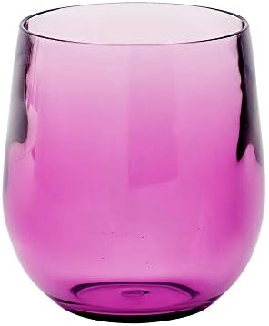 Caspari Acrylic 12oz Tumbler Glass in Cobalt - Set of 4