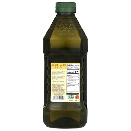 Pompeian Mild Taste Olive Oil - 68 fl oz (2 L) | Olive Oil for High Heat Cooking - Mild Flavor for Baking and Sauteing - High Smoke Point - Value Size