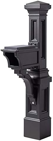 Step2 Atherton Mail Post, Mailbox Not Included, Weather Resistant, Large Outdoor Mailbox Post, Made of Durable Plastic, Easy to Install, Classic White