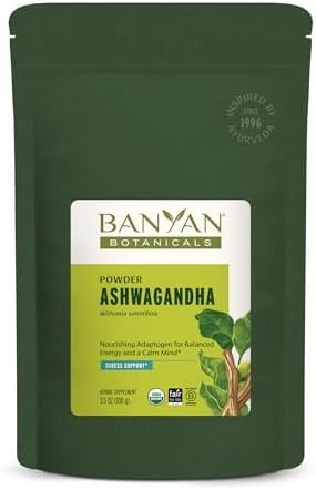 Banyan Botanicals Ashwagandha Powder – Organic Ashwagandha Root – Renowned Herbal Adaptogen for Natural Energy Support and Stress Support* – 1/2lb – Non-GMO Sustainably Sourced Vegan