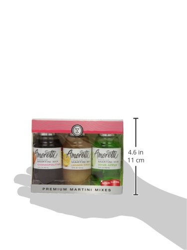 Amoretti Premium Martini Cocktail Mix Classic Minis (Cosmopolitan, Lemon Drop and Sour Apple), 3.4 Fl Oz (Pack of 3)