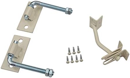 Steel Flat Wall Fence Gate Hardware Kit (White) Gate Kit for Wooden Fence Fence Gate Connect Kit for Wooden, Vinyl, PVC etc Fencing