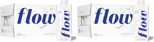 Flow Artesian Mineral Spring Water, 33.8 Fl Oz, 6 Pack | Naturally Alkaline Water, pH 8.1, Electrolytes, Minerals, Zero Calories, Eco-friendly pack, Non-GMO, BPA-Free