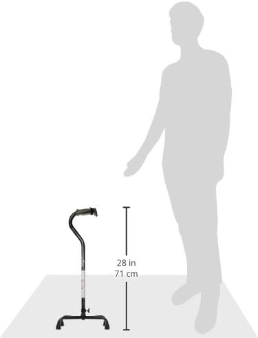 Hugo Mobility Adjustable Quad Walking Cane for Everyday Use, Ebony | Adjustable Quad Cane Offers Stable Base for Confident, Everyday Walking Support and Independence at Home