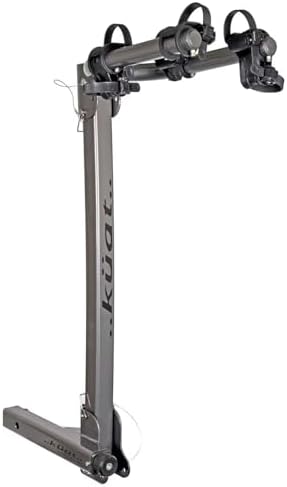 Kuat Beta Hitch-Mounted Bike Rack, 2 Bike Capacity | Hanging-Style Durable Lightweight Aluminum Powder Coated Tilting-Down Gray Bicycle Car Truck Transportation Hauling Rack