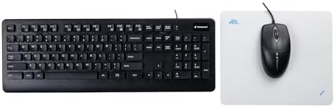 ALT Waterproof Keyboard and Mouse Combo Wired, USB Spill-Resistant Membrane Keyboard with Optical Mouse