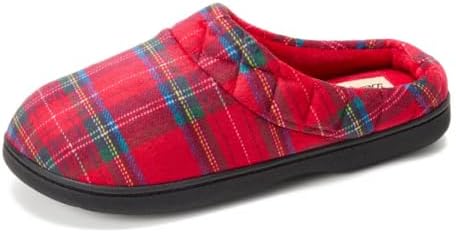 Dearfoams Women's Lightweight Memory Foam Indoor House Slipper Darcy Velour Clog with Wide Widths