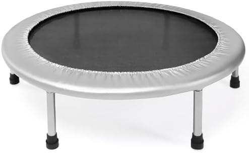 Stamina 36" Foldable Mini Trampoline Rebounder for Adults with Smart Workout App, Black - Portable Fitness Equipment for Home Gym, Cardio and Jumping Training Exercise