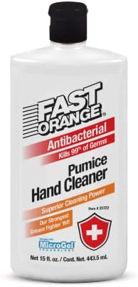 Fast Orange 25108 Pumice Lotion, Heavy Duty Hand Cleaner, Natural Citrus Scent, Waterless Cleaner For Mechanics, Strong Grease Fighter, 7.5 oz