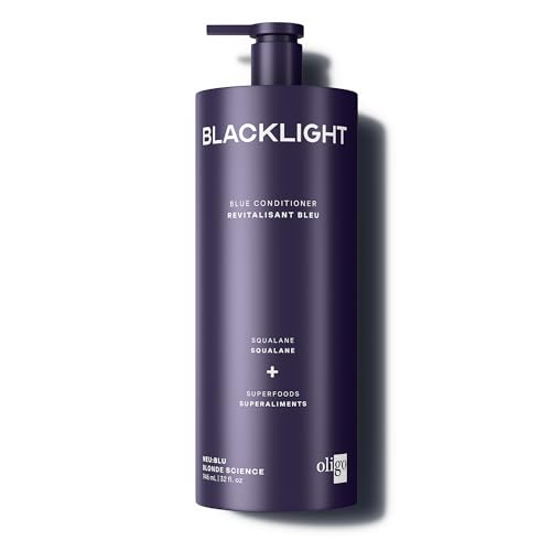 Oligo Professionnel - Blacklight Blue Conditioner for blondes - Vegan - Eliminate Brassy tones - Refresh faded highlights - Argan oil - Hydrating Formula - 8.5oz