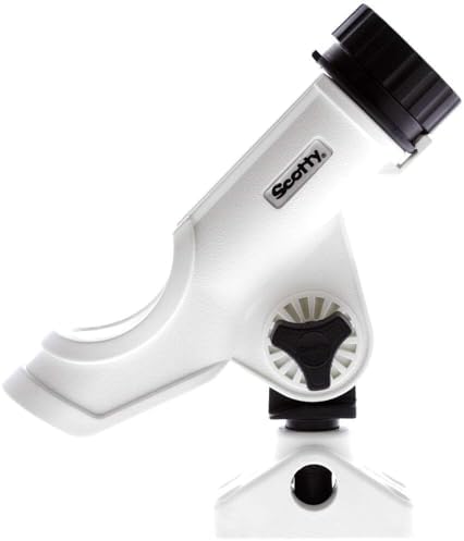 Scotty #230 Powerlock Rod Holder with #241 Side/Deck Mount, Adjustable Boat Fishing Rod Holder, Universal Cradle Design, Side or Deck Mount Installation, Marine-Grade Construction