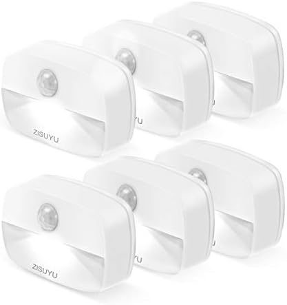 ZISUYU 6-Pack Mini Motion Sensor Night Light Indoor Battery Operated