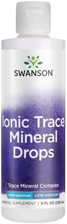 Swanson Concentrace Trace Mineral Drops 8oz-Complete Mineral Complex for Energy, Hydration, & Electrolyte Balance Over 72 High Absorption Ionic Minerals Such As Magnesium, Potassium, Calcium | For Energy, Hydration, and Electrolyte Balance over 72 High A…