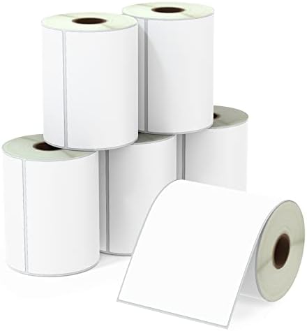 BETCKEY - 4" x 6.5" (102 mm x 165 mm) Large Shipping Labels & Multipurpose Compatible with Zebra & Rollo Label Printer,Premium Adhesive & Perforated [10 Rolls, 2500 Labels]