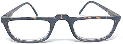The Felix Rectangle Half Frame Reading Glasses, Unisex Half Rim Readers + 1.50 Dark Tortoise