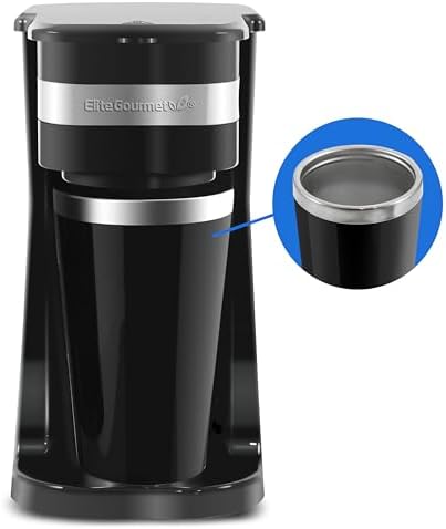 Elite Gourmet EHC111A Personal Single-Serve Compact Coffee Maker, Black