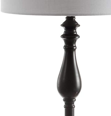 JONATHAN Y Laine 60" Metal and Glass Table Floor Lamp, Oil Rubbed Bronze | Traditional Transitional Style, White Linen Drum Shade, LED Bulb Included