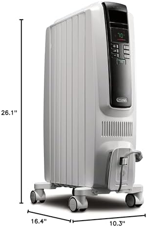 De'Longhi Dragon Digital Oil Filled Radiator Heater, 1500W Electric Space Heater for indoor use, programmable timer, Energy Saving, full room heater with safety features TRD40615E