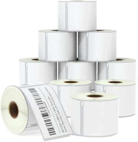 BETCKEY - Compatible DYMO 30256 (2-5/16" x 4") Shipping Labels, Perforated, Compatible with DYMO Labelwriter 450, 4XL, NOT FIT 550 & 5XL [10 Rolls/3000 Labels]