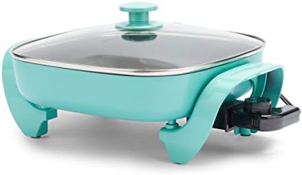 GreenLife 12" 5QT Electric Skillet, Turquoise