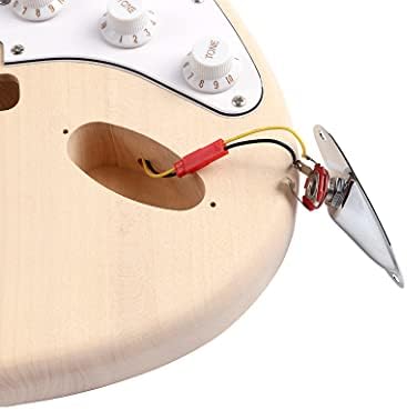 DIY Electric Guitar Kit Beginner Kit Right Handed Basswood Body | Hard Maple Neck, Engineered Wood Fretboard, 6 String, Build Your Own Guitar