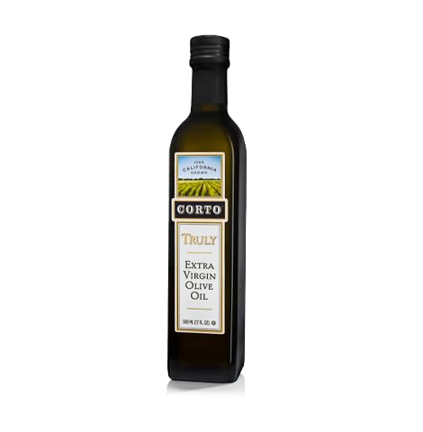 Corto TRULY Extra Virgin Olive Oil, 100% California, Cold Extracted 17 oz | EVOO for Cooking, Drizzling and Marinades, Chef-Trusted, Dark Glass Bottle, Aromatic, Single-Origin Grove