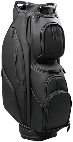 14-Way Full Length Dividers Golf Cart Bag - Waterproof Synthetic Leather Golf Bag with 15 Pockets, Durable Golf Club Bag for Men & Women, Available in Black, Blue, Gray