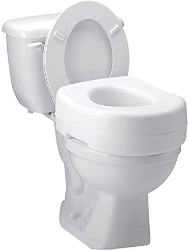 Carex Toilet Seat Riser, 5 Inch, Toilet Seat Risers for Seniors, Raised Toilet Seat, Supports 300lbs, Slip-Resistant, Toilet Riser