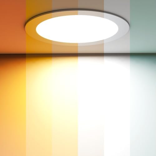 Ensenior 12 Pack 6 Inch LED Recessed Ceiling Light, 5CCT, 1200LM 12W 120V