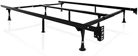 MALOUF Heavy Duty 9-Leg Adjustable Metal Bed Frame with Center Support and Rug Rollers - UNIVERSAL (King, Cal King, Queen, Full, Twin XL, Twin), Standard 7.5” Clearance