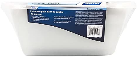 Camco 43517 White Sink Kit with Dish Drainer, Dish Pan and Sink Mat,Pack of 1