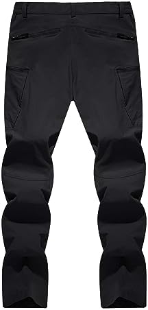 TACVASEN Men's Lightweight Hiking Tactical Pants Waterproof Quick Dry Cargo Work Rain Outdoor Pants 8 Pockets