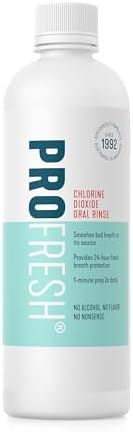 ProFresh Fresh Breath System Starter Kit, Oral Rinse 16.9 Ounce Bottle (Pack of 3) with Prep Packs & Tongue Cleaner, Alcohol Free, Flavor Free