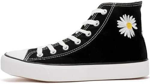 Womens Canvas Sneakers High Top Lace ups Casual Walking Shoes