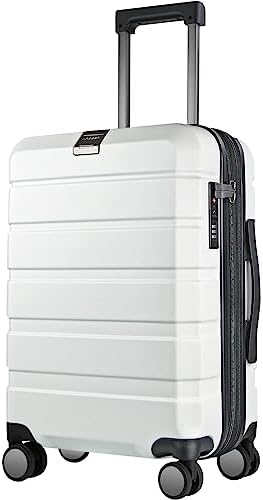 KROSER Hardside Expandable Carry On Luggage with Spinner Wheels & Built-in TSA Lock, Durable Suitcase Rolling Luggage with USB Port, Carry-On 20-Inch